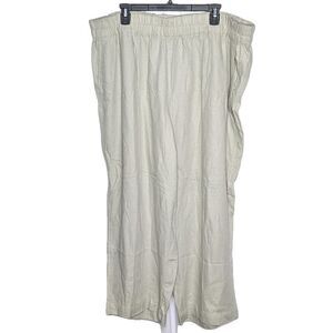 Madewell Plus Breezewoven Pull-On High-Rise Straight Pants White Size 2X